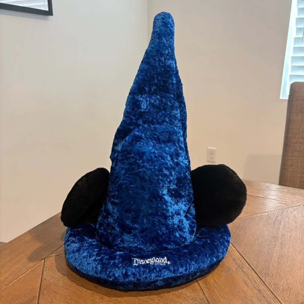 Mickey Mouse Blue Hat Fantasia Sorcerer Wizard 15” w/ Ears Adult Disney Parks - Picture 2 of 6